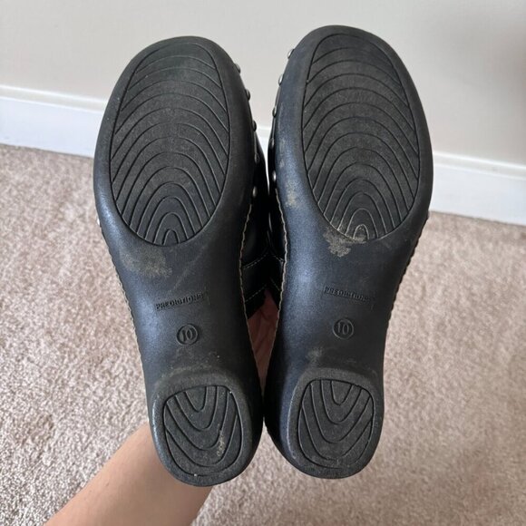 Predictions | Black Studded Silver Buckle Clogs - Size 10 - Picture 7 of 12
